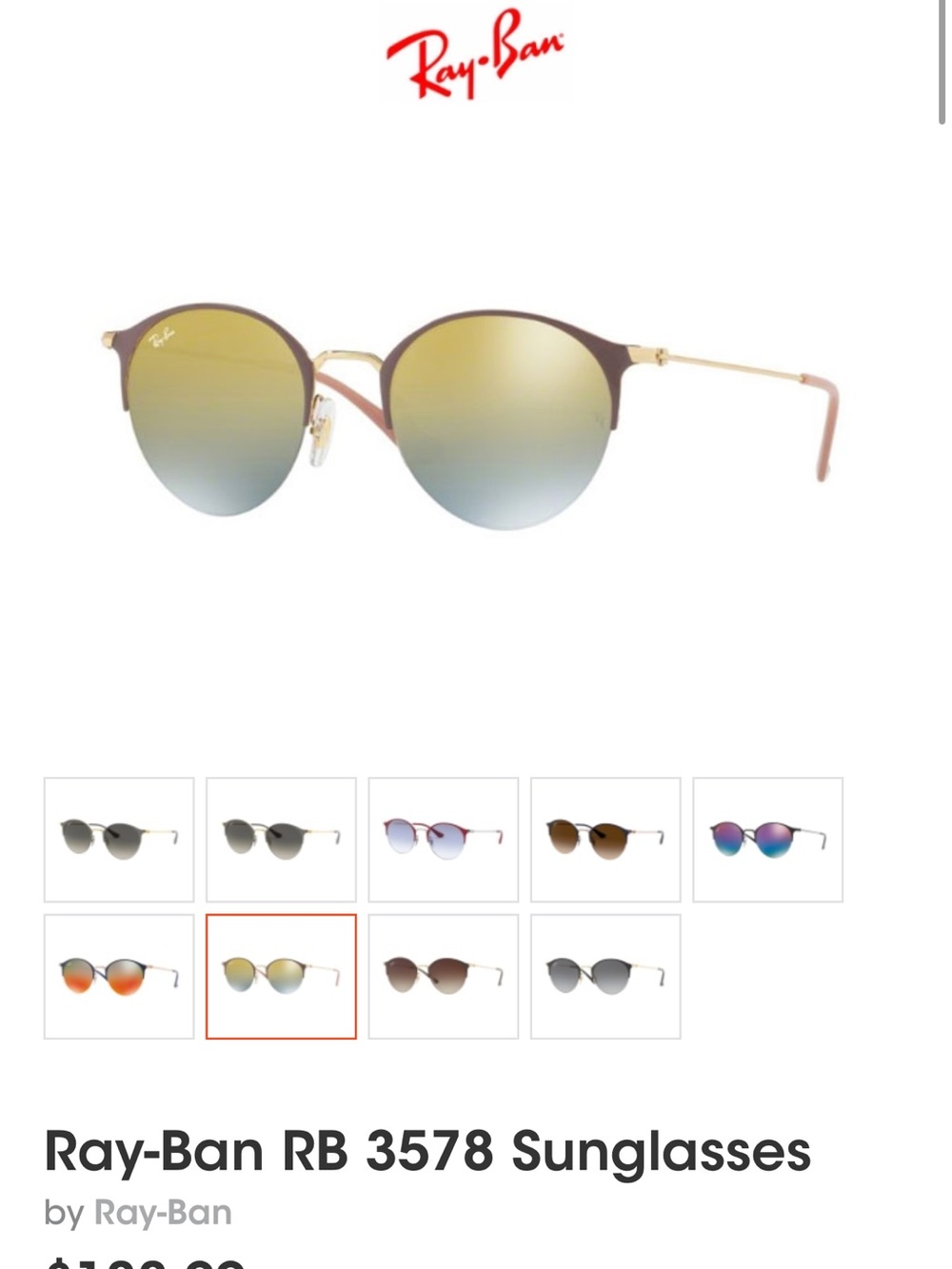 Ray-Ban Women's Round Sunglasses in Gold Frame with Brown Gradient Mirrors